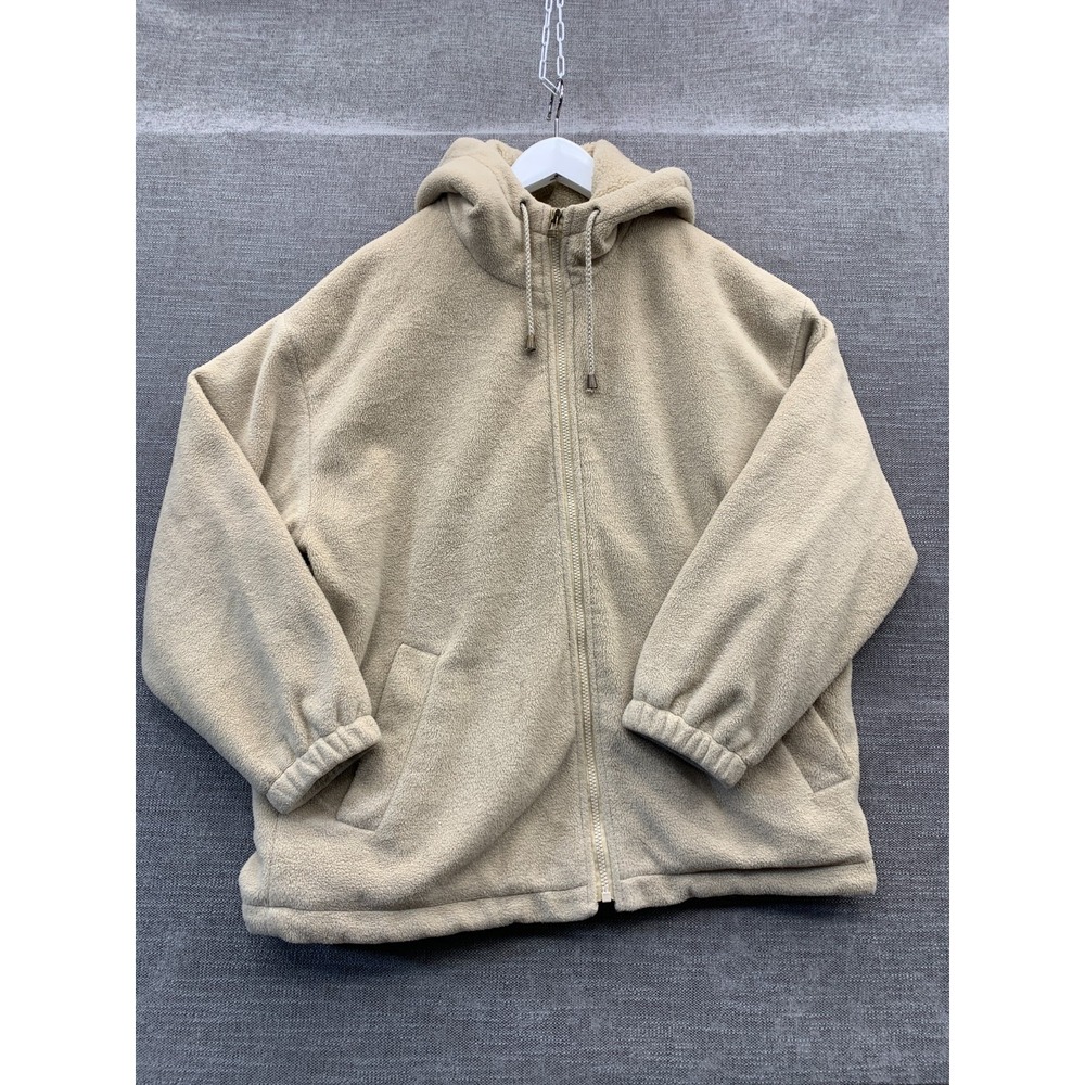 IZ Sport Men's Cream Hooded Fleece Jacket - Zip Front Cozy Outerwear